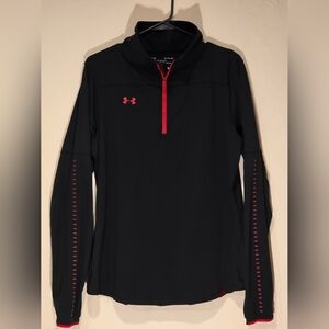 Under Armour Black Long Sleeve 1/4 Zip with Red Accents